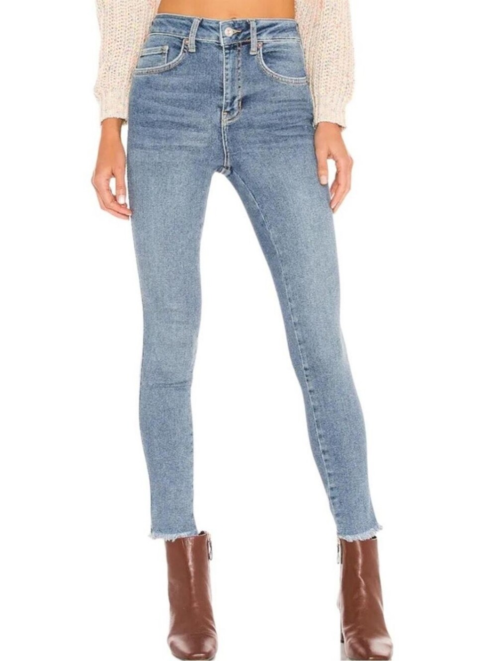 Free People We The Free High Rise Raw Hem Skinny / Jeggings